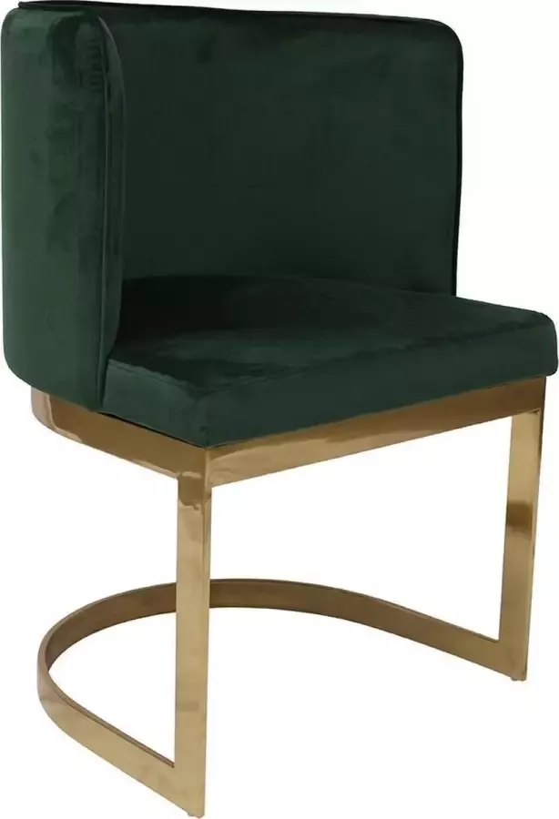 Ohno Furniture Atalanta Eetkamerstoel Stoel Fluweel Blauw Goud