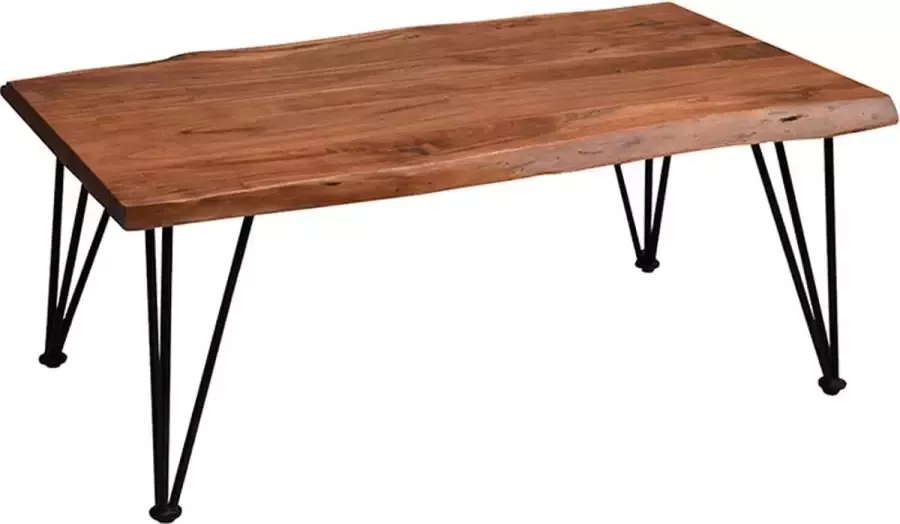 Ohno Furniture Daria Koffietafel Salontafel Tafel Acaciahout Zwart Industrieel - Foto 2