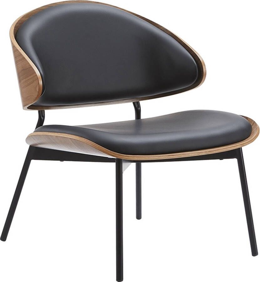 Ohno Furniture Granby Houten Eetkamerstoel met Leer Zwart
