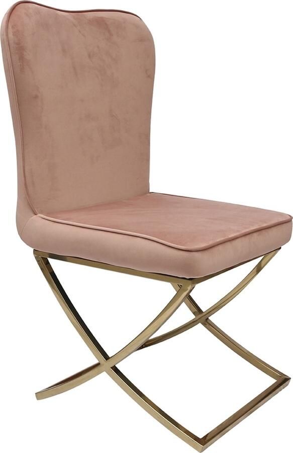 Ohno Furniture OHNO Aken Eetkamerstoel Roze Goud Zachte Zitting
