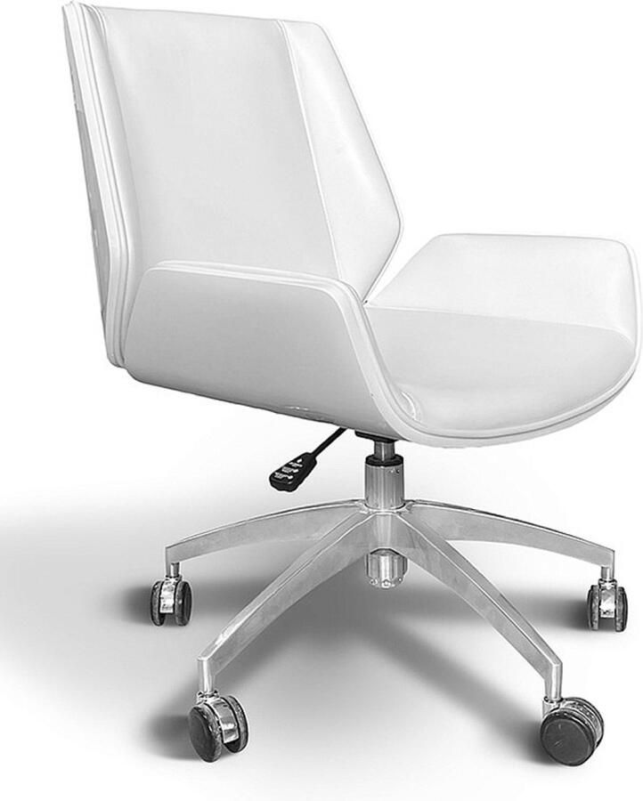 Ohno Furniture OHNO Amsterdam Bureaustoel Wit Verstelbaar Draaibaar