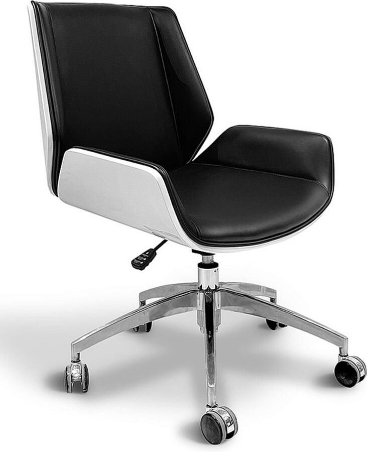 Ohno Furniture OHNO Amsterdam Bureaustoel Zwart Wit Verstelbaar Draaibaar