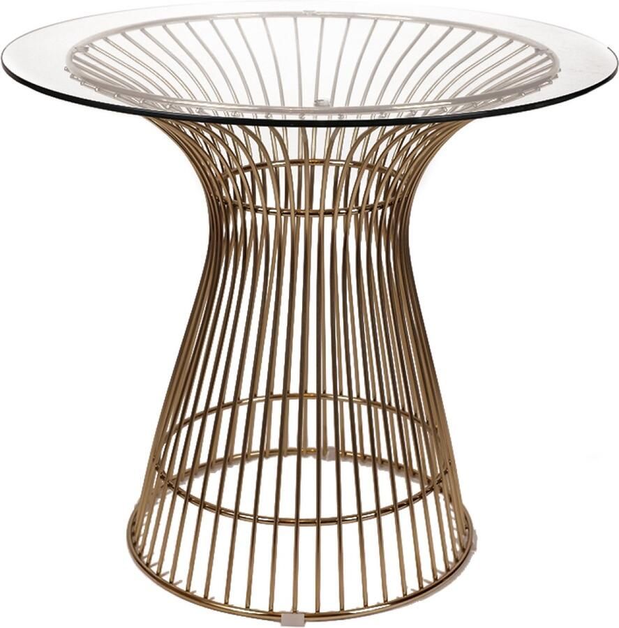 Ohno Furniture OHNO Baltimore Bijzettafel Salontafel Goud Glas Metaal onderstel