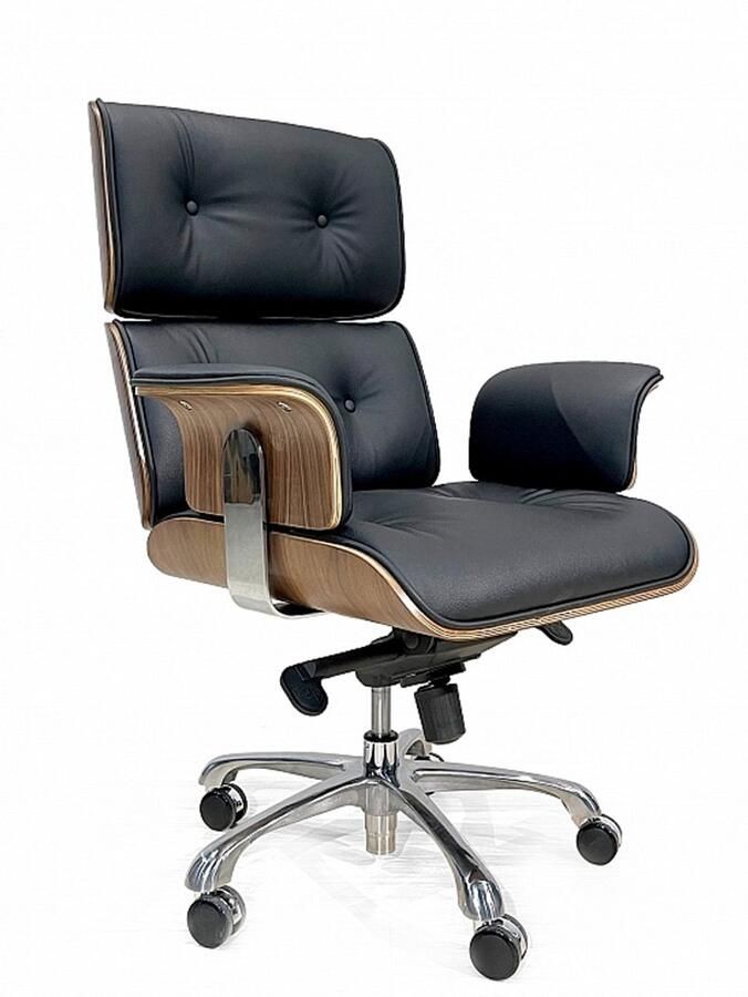 Ohno Furniture OHNO Furniture Oslo Bureaustoel stoel bureaustoel kantoormeubels kantoorstoel Zwart Walnoothout