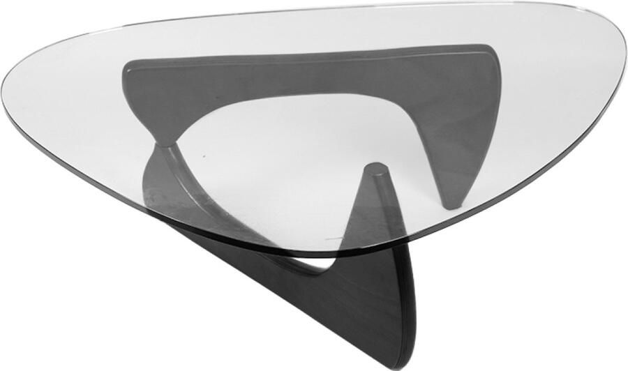 Ohno Furniture OHNO New York Koffietafel Salontafel Zwart Dik Gehard Glas Flexibel Onderstel