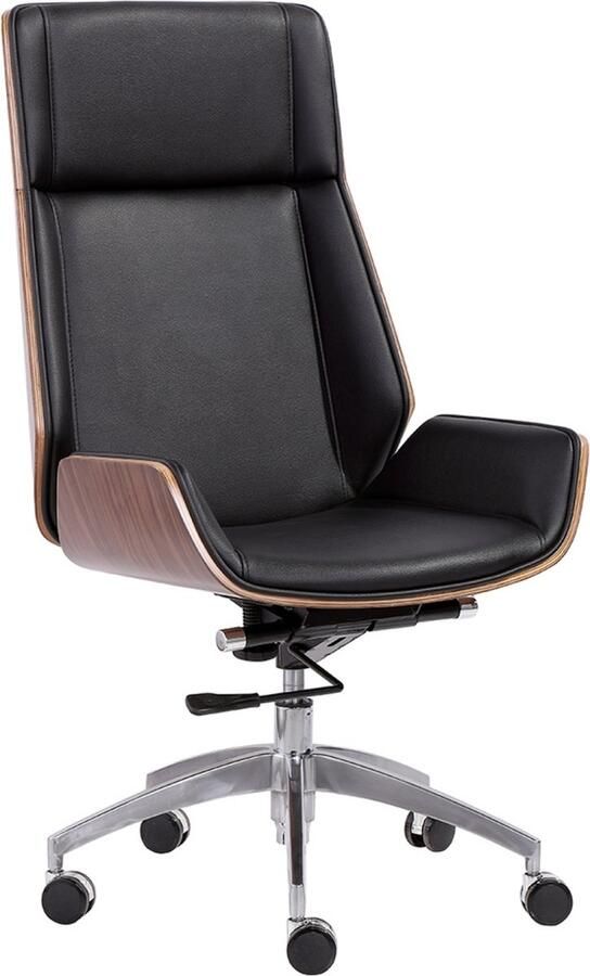 Ohno Furniture OHNO Rotterdam Leatherlook Bureaustoel Zwart Bruin Draaibaar Verstelbaar