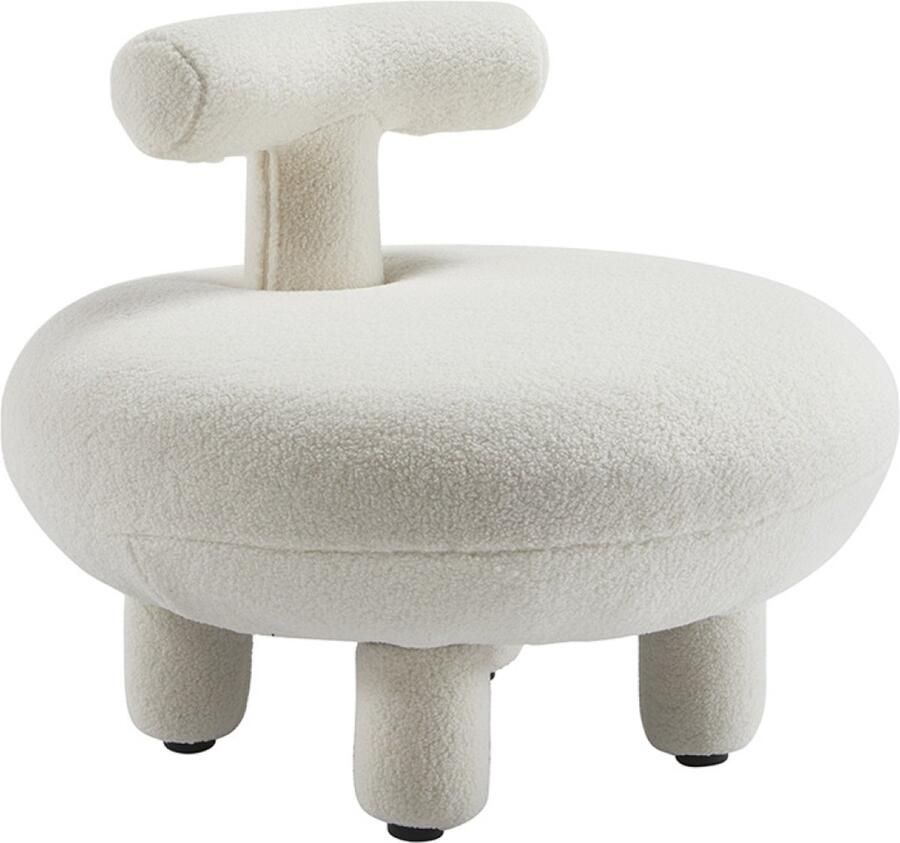 Ohno Orlando Moderne Teddy Stoel Wit Super Zachte Stof