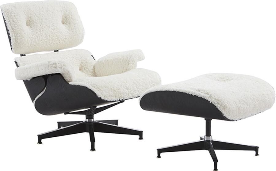 Ohno Furniture San Fransisco Loungestoel met Voetenbank Wit