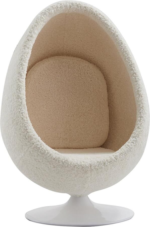 Ohno Furniture York Egg Loungestoel Beige Wit