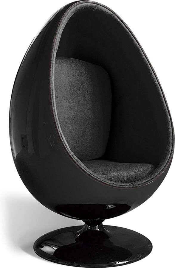 Ohno York Ei Egg Lounge Stoel Zwart Zachte Zitting