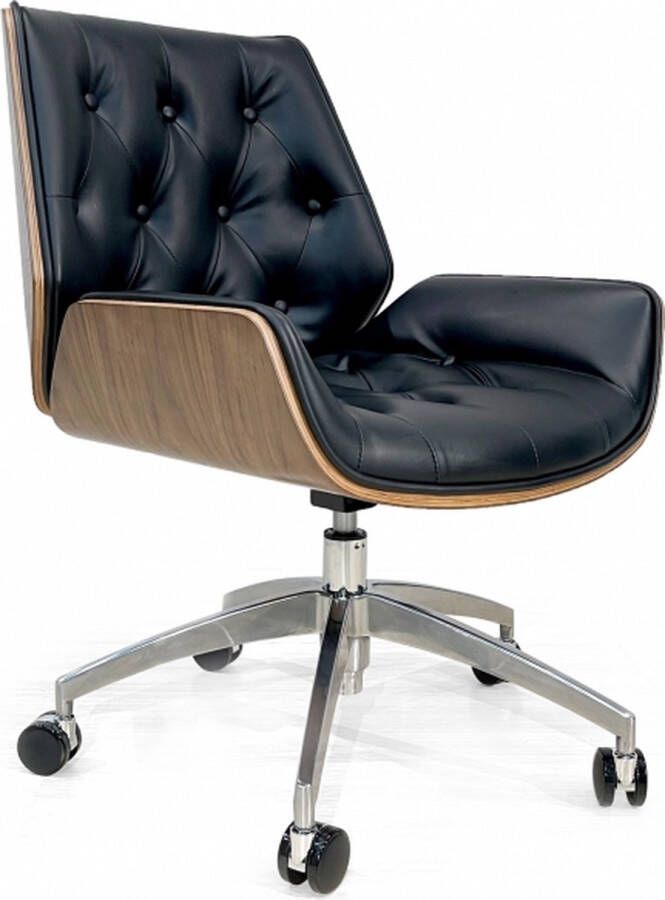 Ohno Furniture Sofia Bureaustoel stoel bureaustoel kantoormeubels kantoorstoel Zwart Walnoothout