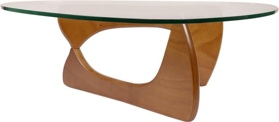 Ohno New York Koffietafel Salontafel Naturel Houtskleur Dik Gehard Glas Flexibel Onderstel - Foto 2