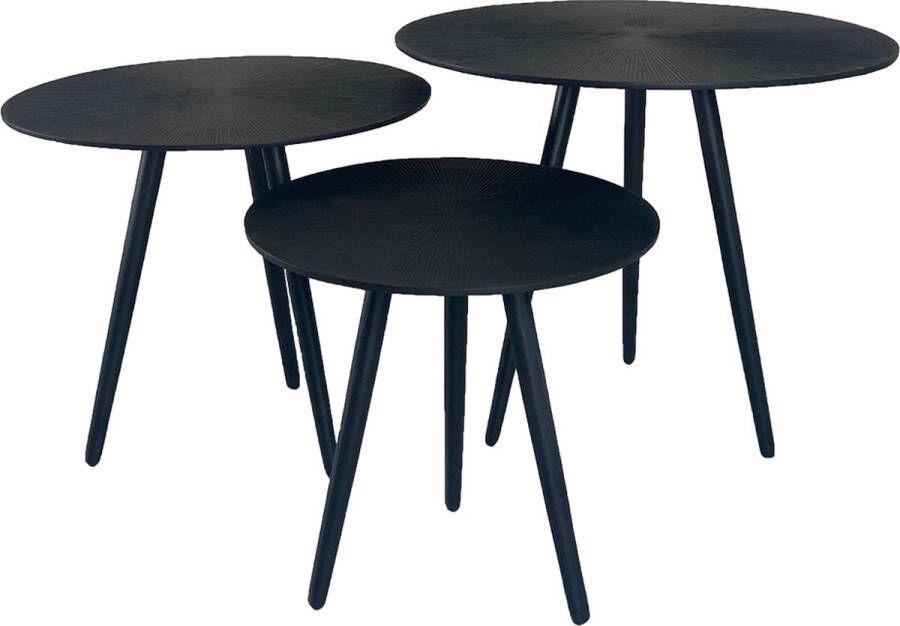 Oist Design Romee set of 3 Coffee Table Aluminium Black 48 x 48 x 40 cm