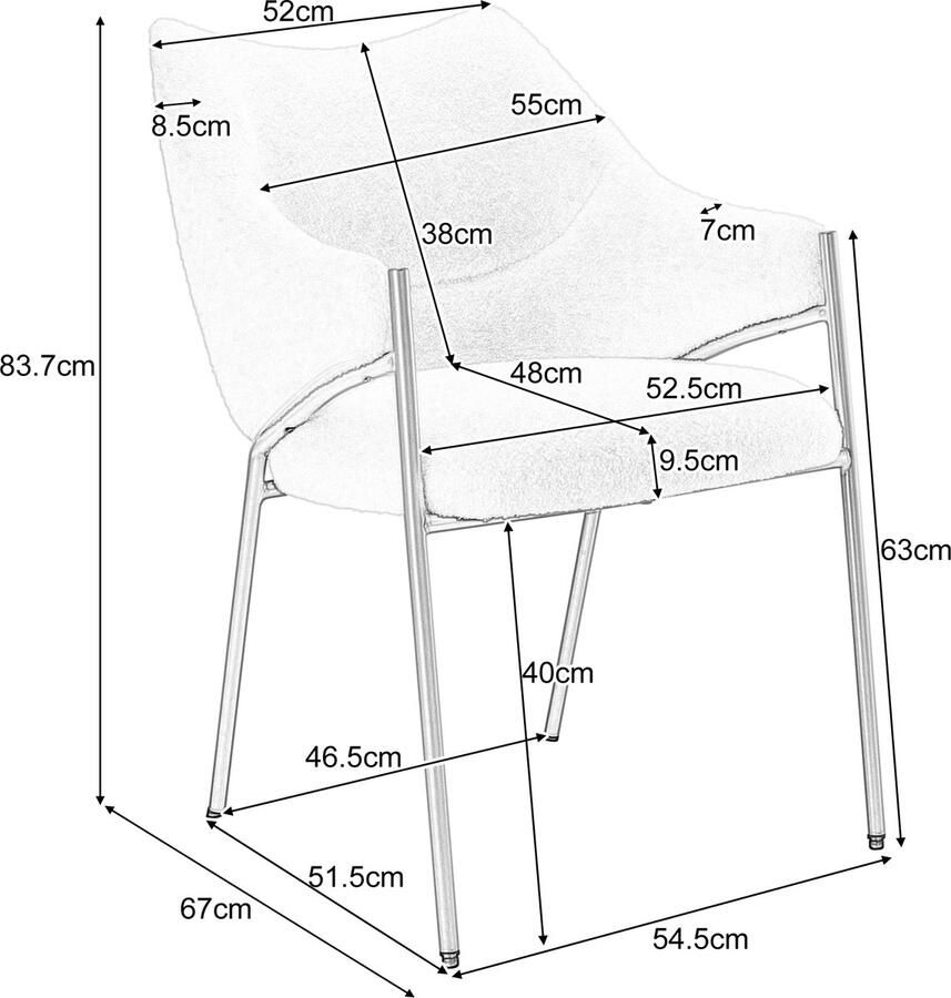 Ojiuboo -Modern Comfort Series Lounge eetkamerstoel Lamsvacht pluche bekleding Dikke zitting en armleuningen Stevige metalen poten Groen (4-delige set)