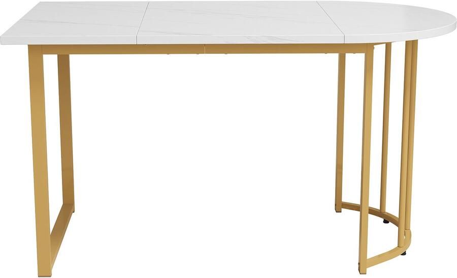 Haobosic Eettafel met metalen poten Keukentafel Stevig metalen frame Moderne marmeren eettafel 4-6 Personen Woonkamertafel