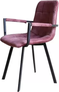 Old Inn Wonen Old Inn Eetkamerstoel Met Armleuning Velvet Roze 55x87x40cm Erik