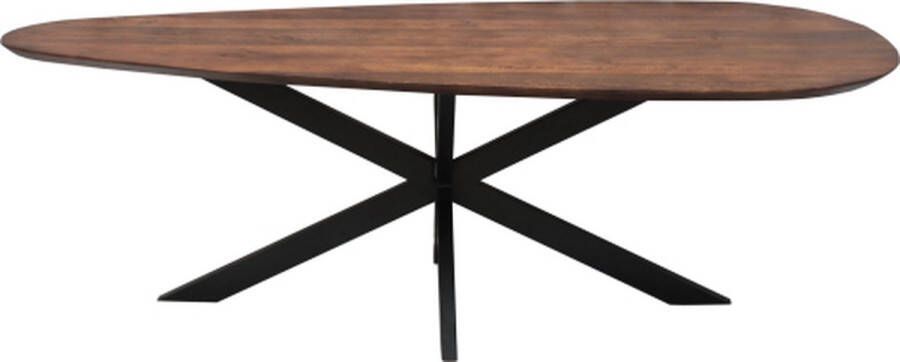 Old Inn Wonen Old Inn Eetkamertafel mango organisch Druppel walnoot met spinpoot