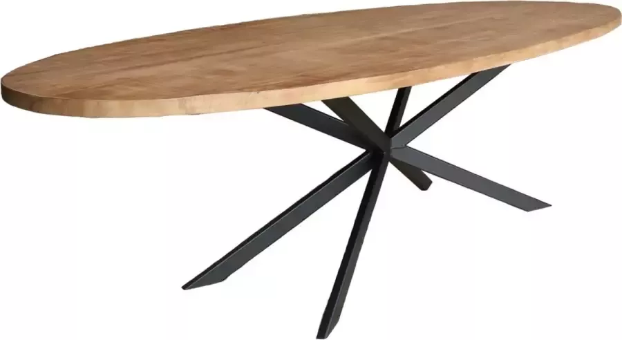 Old Inn Wonen Old Inn Eetkamertafel Ovaal Mango NF 220x110cm met Mikadopoot - Foto 1