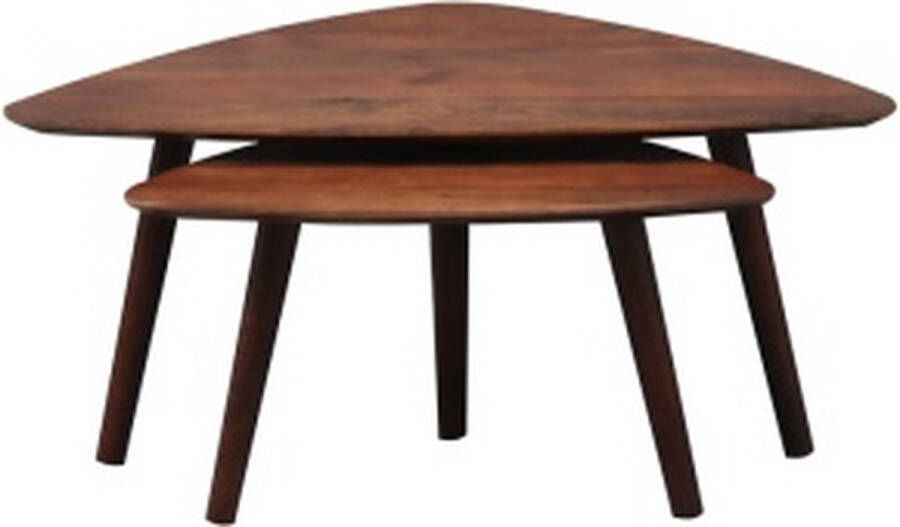 Old Inn Wonen Old Inn Salontafel set van 2 walnoot triangel