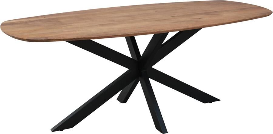 Old Inn Wonen Old Inn Eetkamertafel Mango Deens ovaal 160x90 cm met Spinpoot