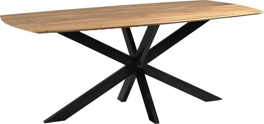 Old Inn Wonen Old Inn Eetkamertafel Mango Deens ovaal 240x100 cm met Spinpoot