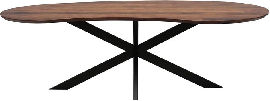 Old Inn Wonen Old Inn Eetkamertafel mango organisch Kidney walnoot met spinpoot 200 cm