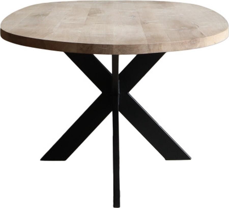 Old Inn Wonen Old Inn Eetkamertafel Ovaal Broad Onbehandeld Eikenhout Spinpoot Smal 280x120cm