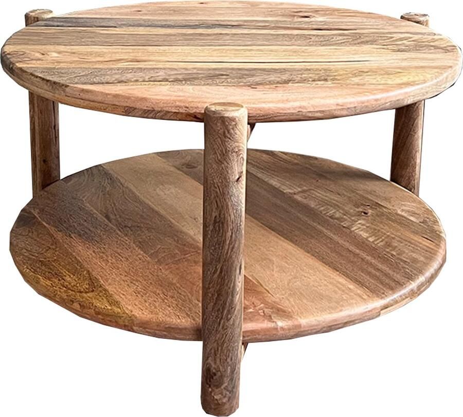 Old Inn Wonen Old Inn Mango salontafel naturel rond 65 cm