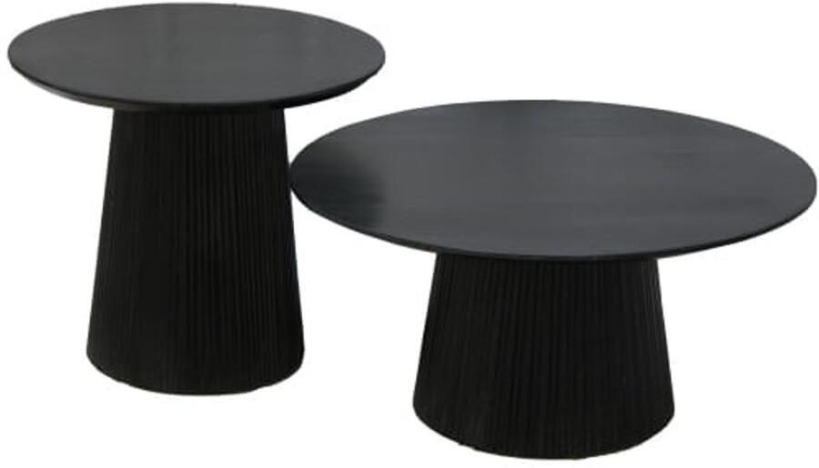 Old Inn Wonen Old Inn Salontafel Rome Zwart set van 2