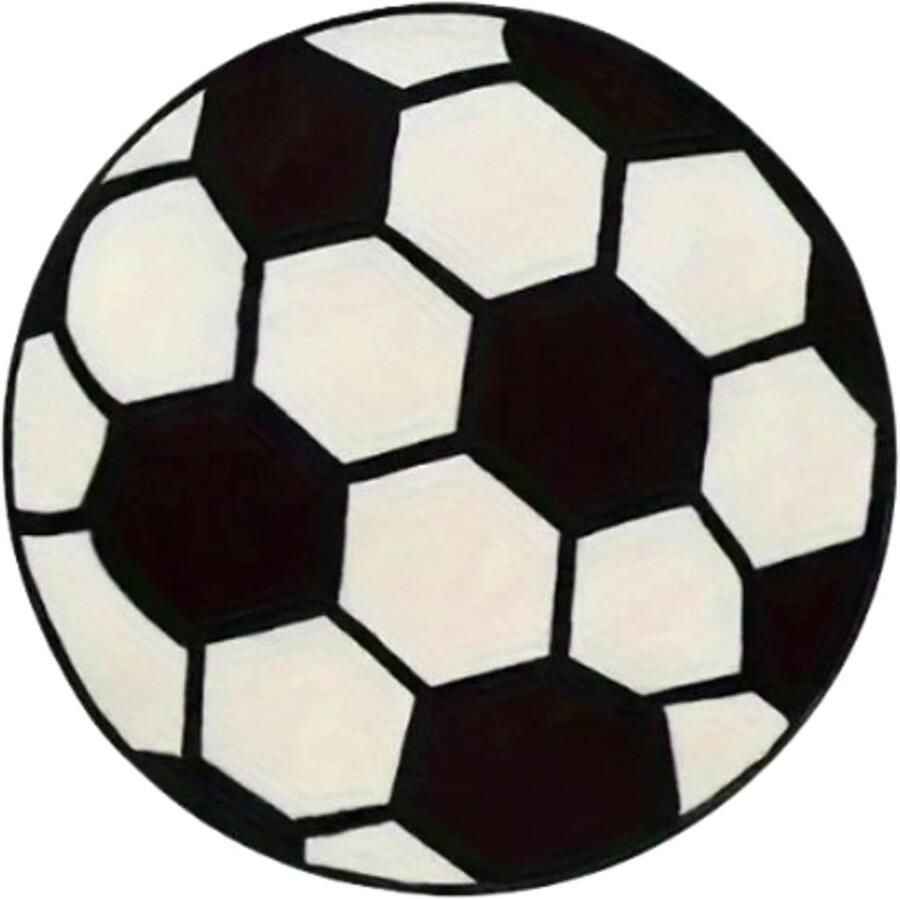 Cozycocoliving CocoLiving Voetbal Tapijt Voetbal Vloerkleed Voetbal Decoratie Slaapkamer Jongens Voetbal Kleed Voetbal Kinderkamer Rond Vloerkleed Voetbal