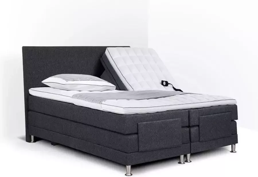 Olympic Life Boxspring Flanny complete boxsprings merk elektrisch verstelbaar 200 x 200 cm grijs 18-delig