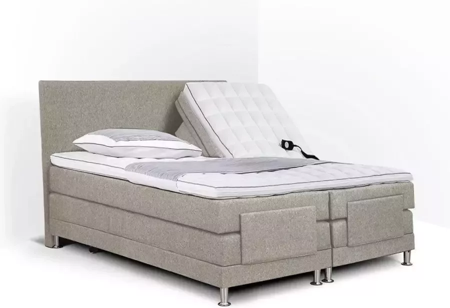 Olympic Life Boxspring Flanny complete boxsprings merk elektrisch verstelbaar 200 x 220 cm beige 18-delig
