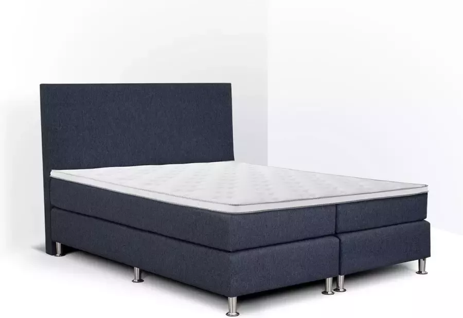 Olympic Life Boxspring Flanny voor zware mensen tot 120 kg lichaamsgewicht merk 200 x 220 cm blauw 18-delig