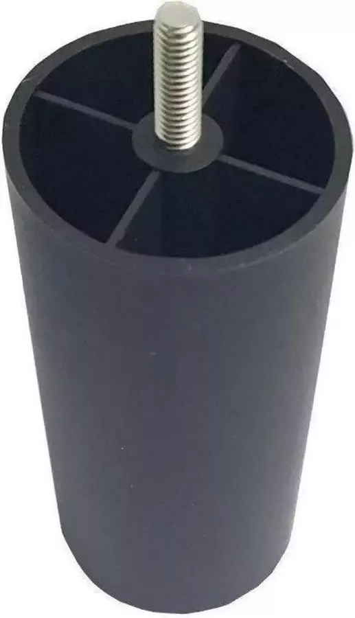 Furniture Legs Europe Boxspring poten rond ø 6 cm Hoogte 12 cm Diameter 6 cm Zwart Kunststof Set van 4 losse boxspringpoten M8 schroefdraad Universele Bedpoten - Foto 2
