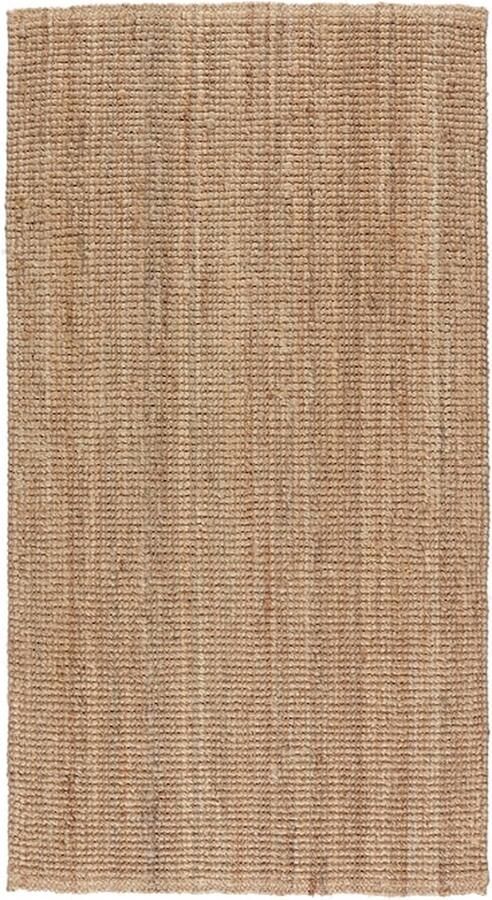 Omid Home Vloerkleed natuurlijke jute in neutrale tinten glad geweven naturel 80x150 cm incl Ondertapijt met antislipstrip 70x140 cm