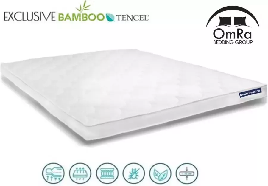 OmRa bedding group Omra Polo Tencel Topdek Matras Topper Koudschuim XL 100x210x12 cm