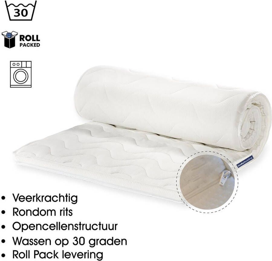 Omra bedding Omra-Topdek-Matras-Koudschuim-Rits-7cm-80x200 cm