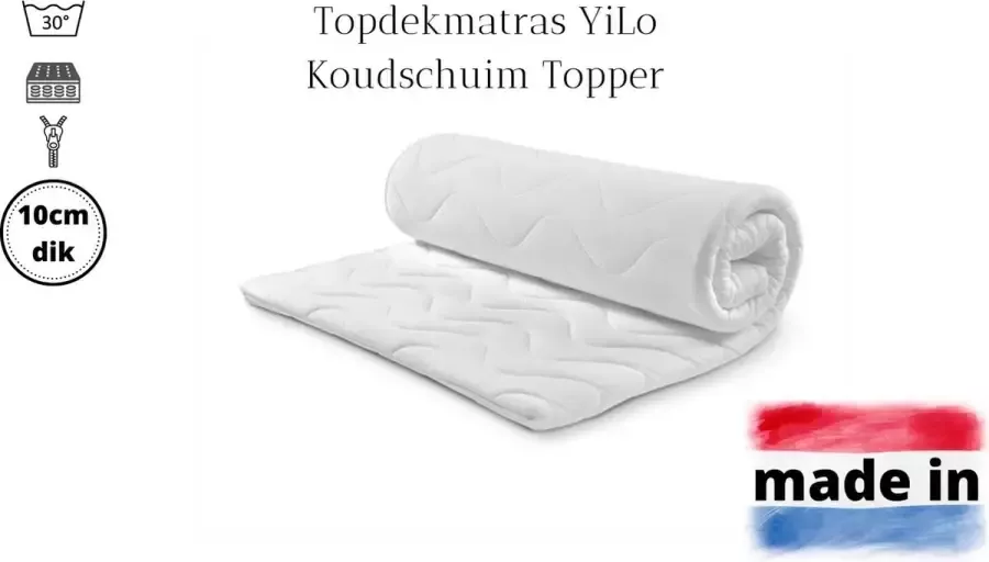 Omra bedding Topper Topdekmatras Koudschuim 100x200 10cm dik Rits Hybride Omrabedding
