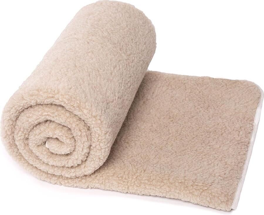 Oncedoce Lamswollen Peuter Deken Baby dekentje Ledikant Plaid 100x140cm 100% Australische zuivere Merino Lams Scheerwol 450 g m² Woolmark-certificaat – Cappuccino Beige – ZACHT en WARM – Wasbaar en Antiallergisch