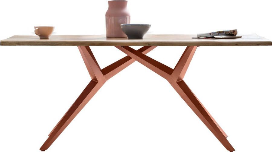 One Oak Eettafel 200 00x100 00x73 00 cm Bord naturel frame antiek bruin Metaal
