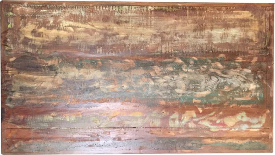 One Oak Eettafel 200 00x100 00x73 00 cm plaat kleurrijk frame metalen antiek bruin Hout