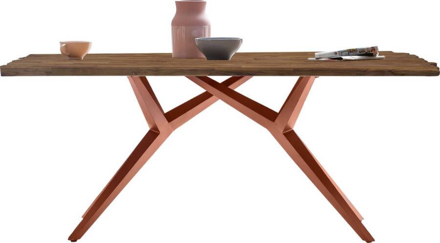 One Oak Eettafel 200 00x100 00x73 50 cm Bord naturel frame antiek bruin Metaal