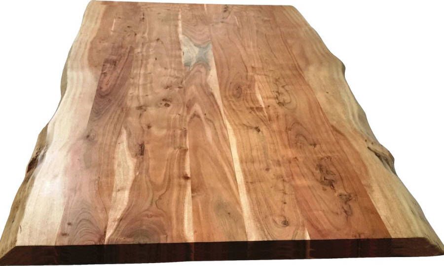 One Oak Eettafel 200 00x100 00x79 00 cm Naturel blad antiek zilveren frame Metaal