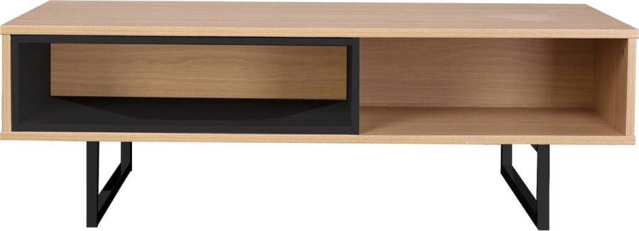 One Oak Salontafel 110 00x55 00x38 00 cm natuurlijk zwart Eikenhout