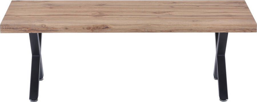 One Oak Salontafel 120 00x60 00x40 00 cm Naturel blad zwart frame Eikenhout