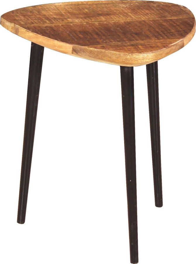 One Oak Salontafel 40 00x37 00 cm Natuurlijk zwart Mangohout