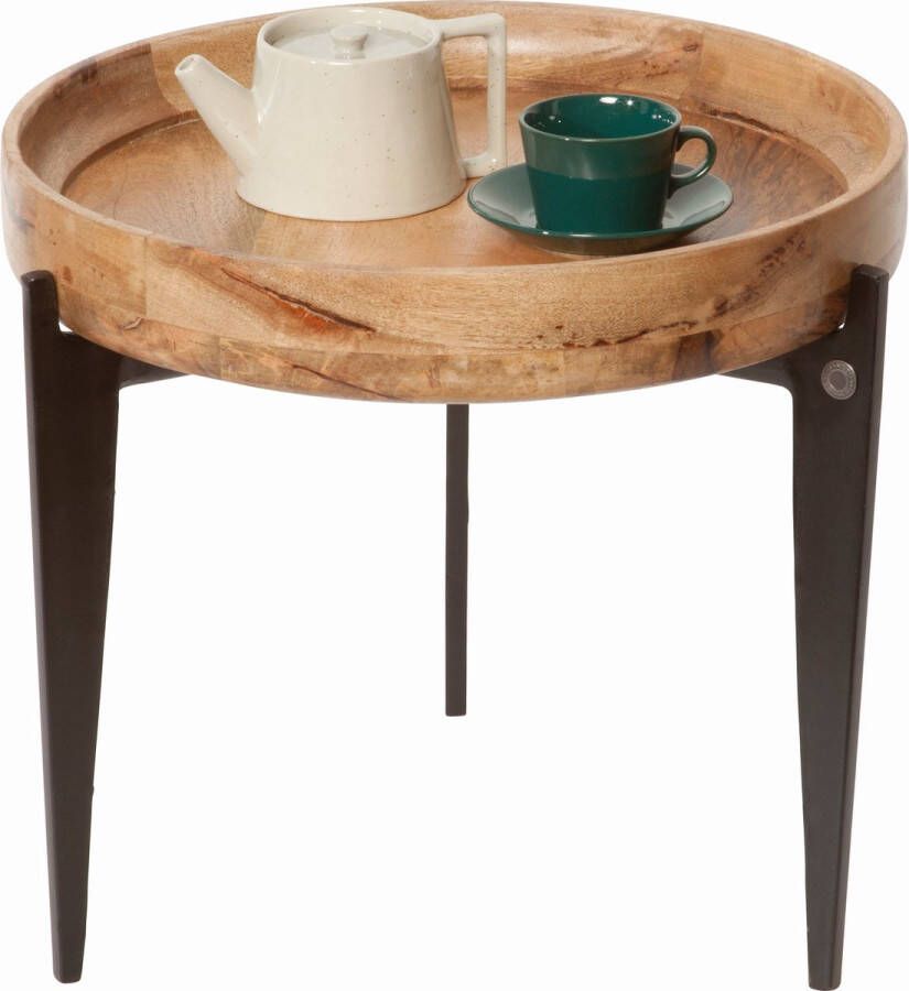 One Oak Salontafel 46 00x46 00x42 00 cm Hout benen zwart Mangohout