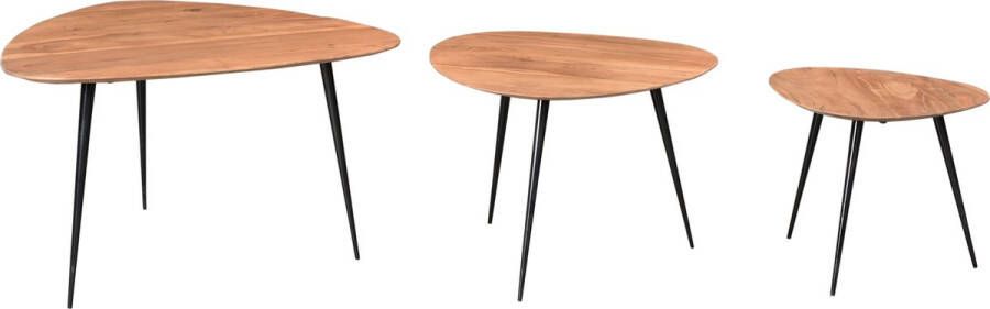 One Oak Salontafel 54 00x49 00x41 00 cm Hout benen zwart Metaal