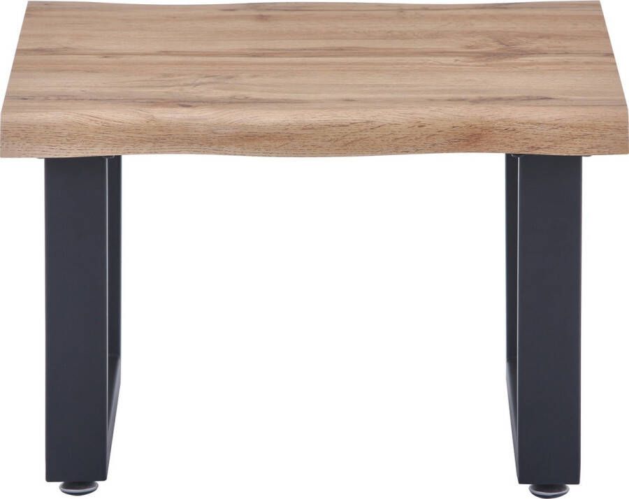 One Oak Salontafel 60 00x60 00x40 00 cm Naturel blad zwart frame Eikenhout