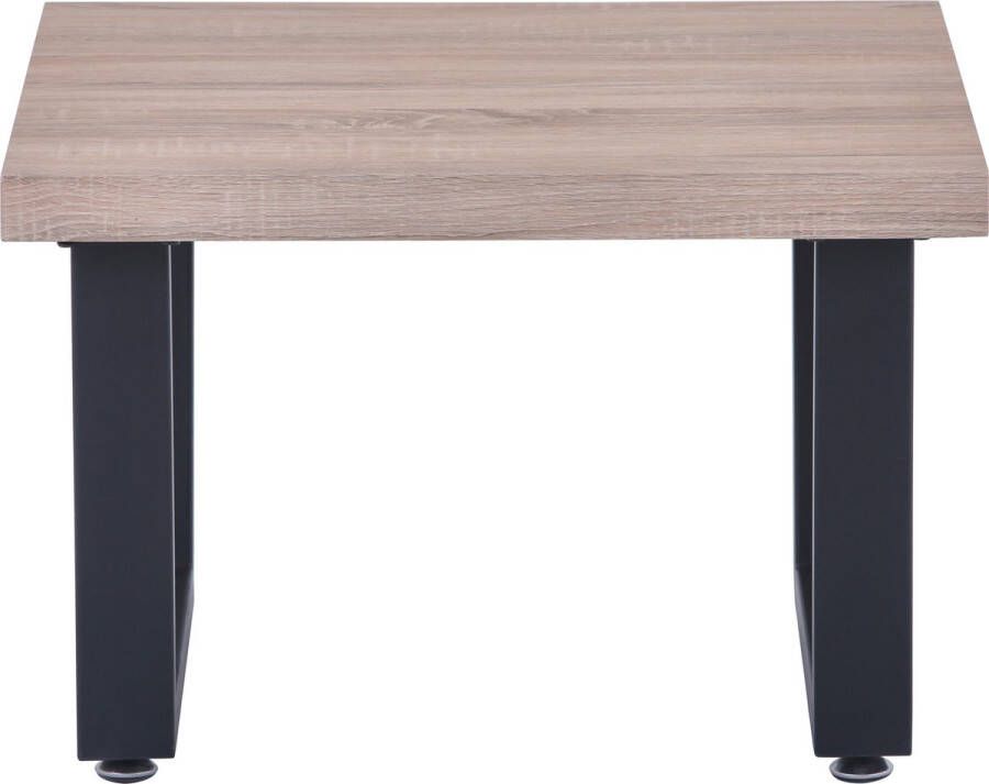 One Oak Salontafel 60 00x60 00x40 00 cm Naturel blad zwart frame Eikenhout